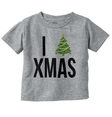 I Love Xmas Infant Toddler T Shirt-Direct To Garment Print-Brisco Baby