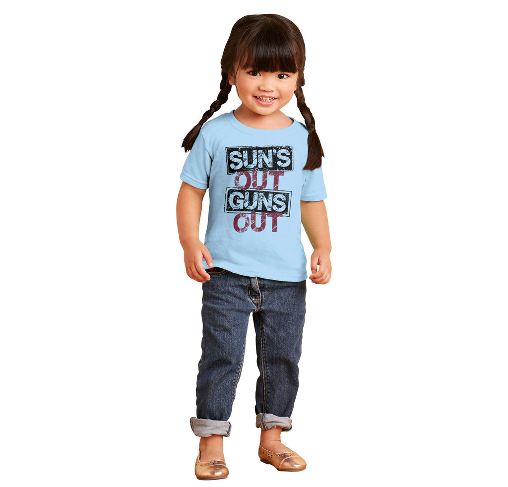 Guns Out Infant Toddler T Shirt-Direct To Garment Print-Brisco Baby