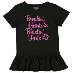 Blastin Farts Toddler Ruffle Bottom Tee-Direct To Garment Print-Brisco Baby