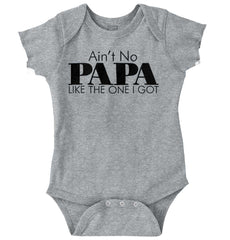 Ain't No Papa Like Mine Romper Bodysuit-Direct To Garment Print-Brisco Baby