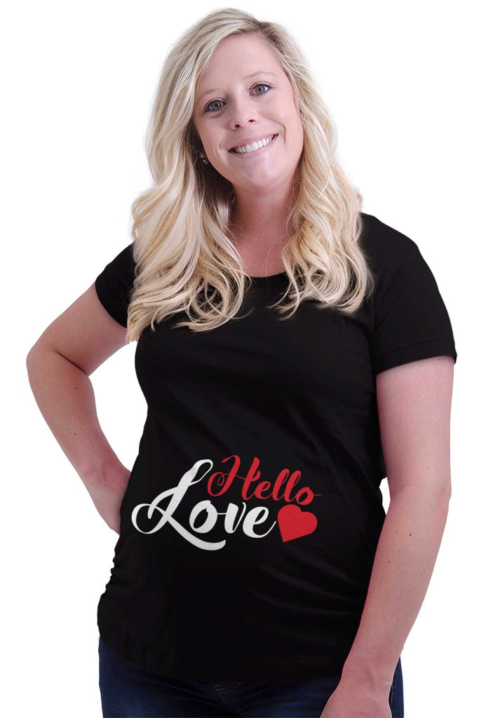 Hello Love Maternity T-Shirt-Direct To Garment Print-Brisco Baby