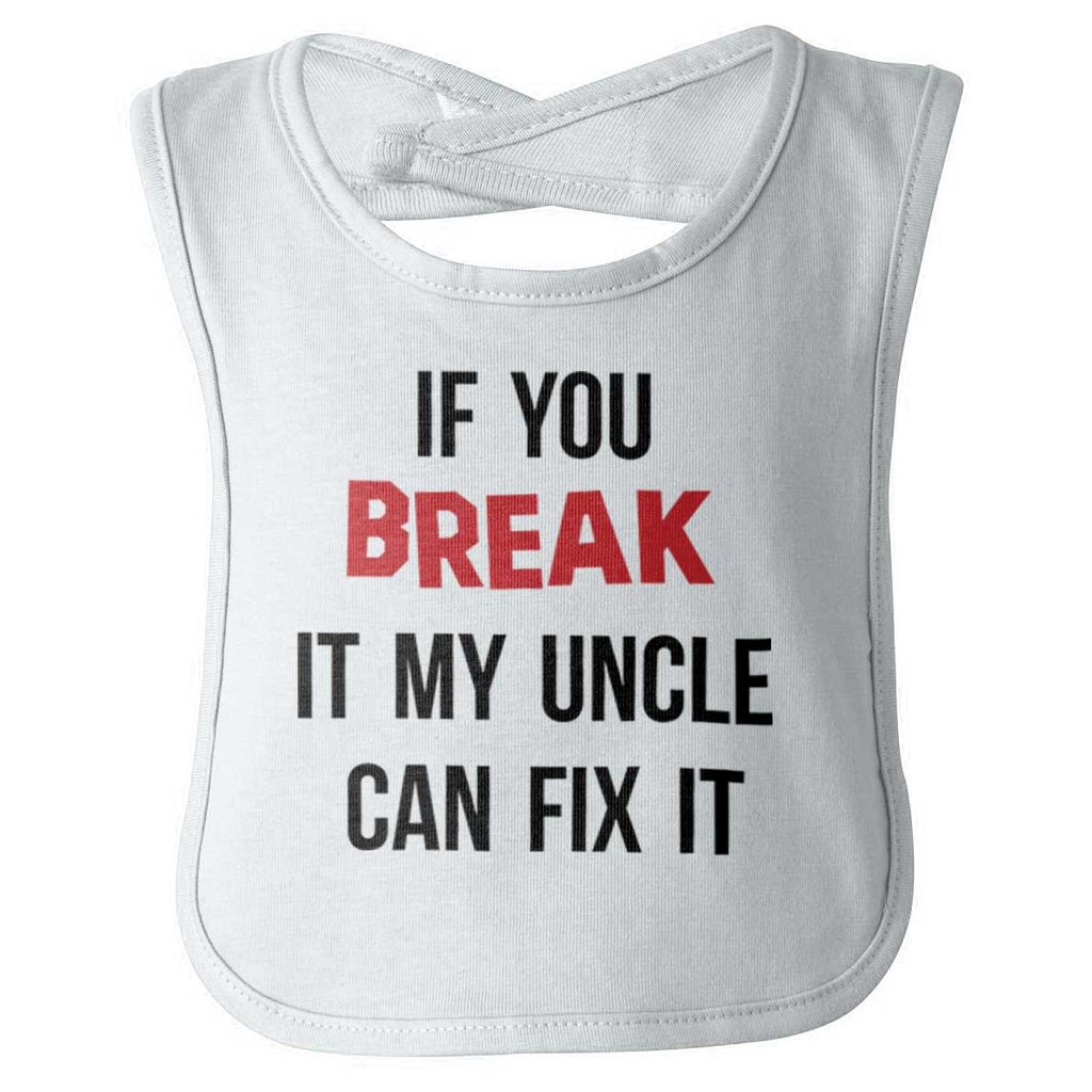 Uncle Can Fix It Infant Baby Bib-Direct To Garment Print-Brisco Baby
