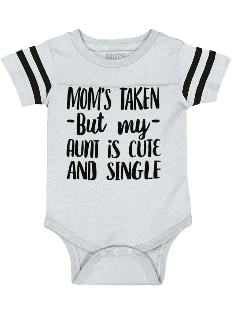 Aunt is Single Football Romper Bodysuit-Direct To Garment Print-Brisco Baby