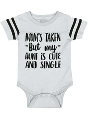 Aunt is Single Football Romper Bodysuit-Direct To Garment Print-Brisco Baby