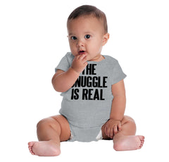 Snuggle Is Real Romper Bodysuit-Direct To Garment Print-Brisco Baby
