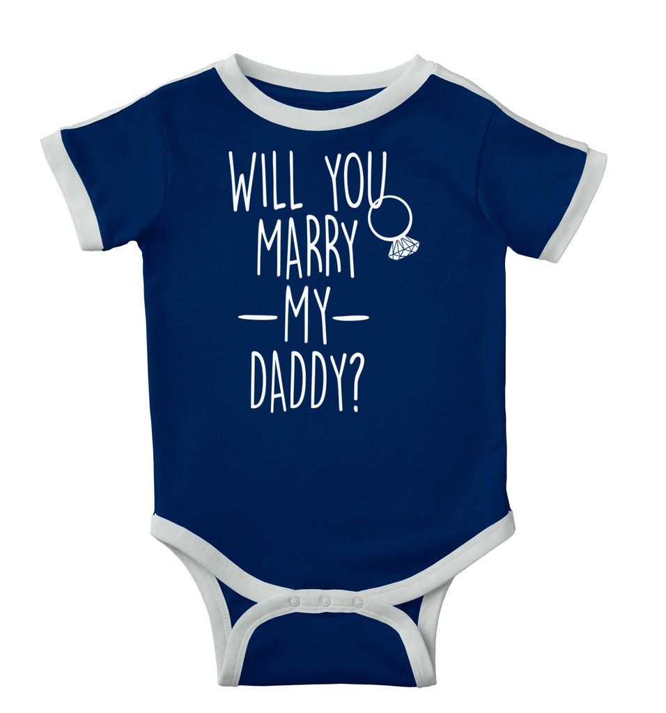 Marry My Daddy Ringer Romper Bodysuit-Direct To Garment Print-Brisco Baby