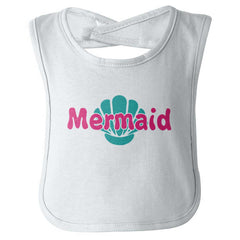 Mermaid Shell Infant Baby Bib-Direct To Garment Print-Brisco Baby