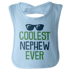 Coolest Nephew Ever Infant Baby Bib-Direct To Garment Print-Brisco Baby