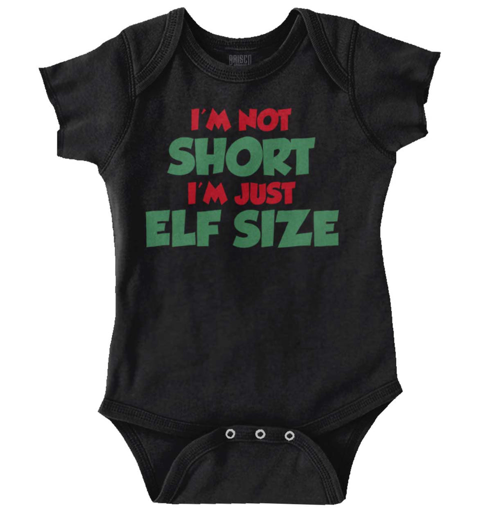 Not Short Elf Size Romper Bodysuit-Direct To Garment Print-Brisco Baby