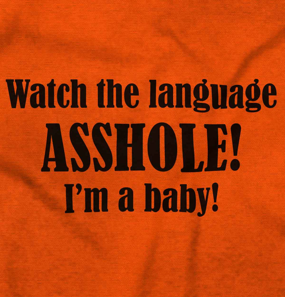Watch The Language Romper Bodysuit-Direct To Garment Print-Brisco Baby
