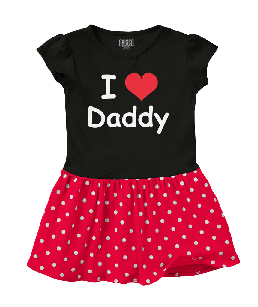 I Heart Daddy Baby Polka Dot Skirt Dress-Direct To Garment Print-Brisco Baby