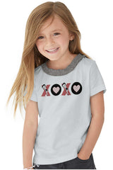 XOXO Toddler Ruffled Trim T-Shirt-Direct To Garment Print-Brisco Baby