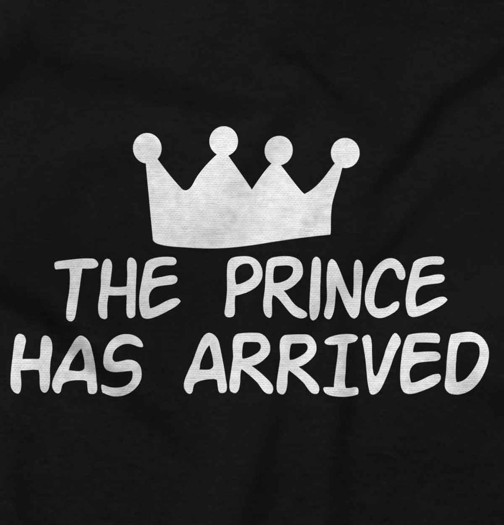 The Prince Has Arrived Infant Baby Bib-Direct To Garment Print-Brisco Baby