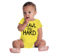Crawl So Hard Romper Bodysuit-Direct To Garment Print-Brisco Baby