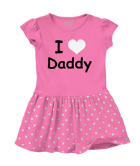 I Heart Daddy Baby Polka Dot Skirt Dress-Direct To Garment Print-Brisco Baby
