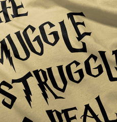 Muggle Struggle Is Real Romper Bodysuit-Direct To Garment Print-Brisco Baby