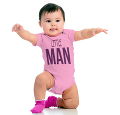 Little Man Romper Bodysuit-Direct To Garment Print-Brisco Baby