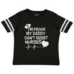 Can't Resist Nurses Toddler Football Jersey Tee-Direct To Garment Print-Brisco Baby