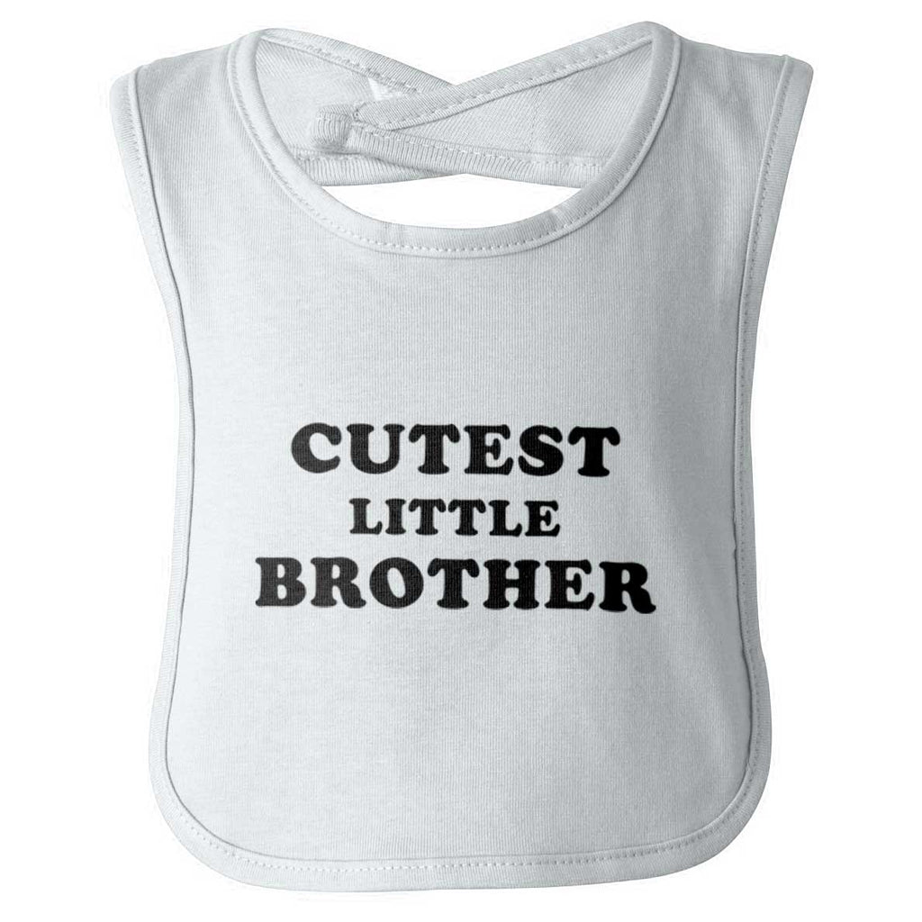 Cutest Little Brother Infant Baby Bib-Direct To Garment Print-Brisco Baby