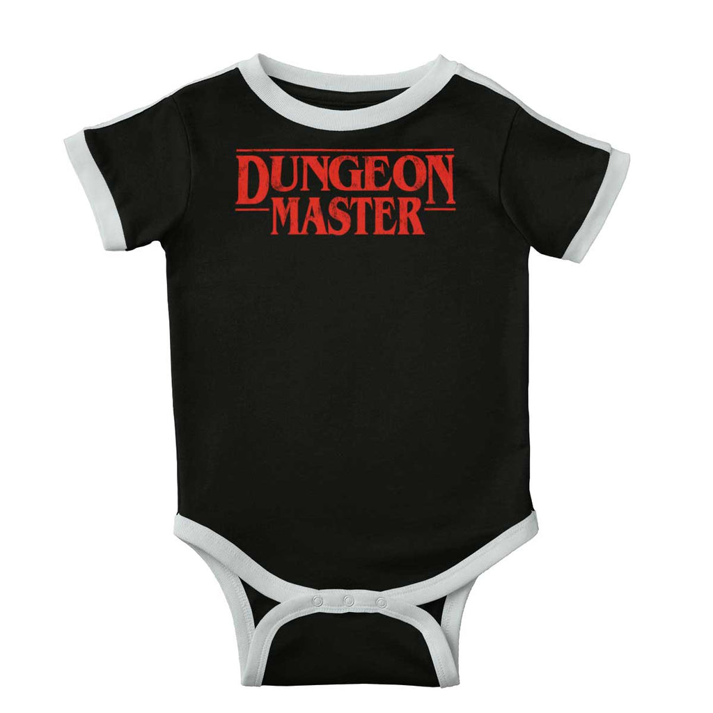Dungeon Masters TV Show Nerd Ringer Romper Bodysuit-Direct To Garment Print-Brisco Baby