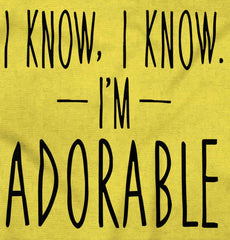 I Know I'm Adorable Romper Bodysuit-Direct To Garment Print-Brisco Baby