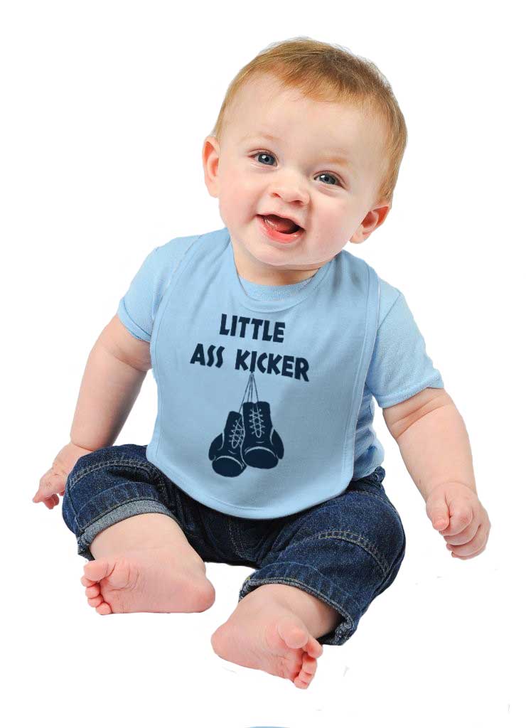 Little Ass Kicker Infant Baby Bib-Direct To Garment Print-Brisco Baby