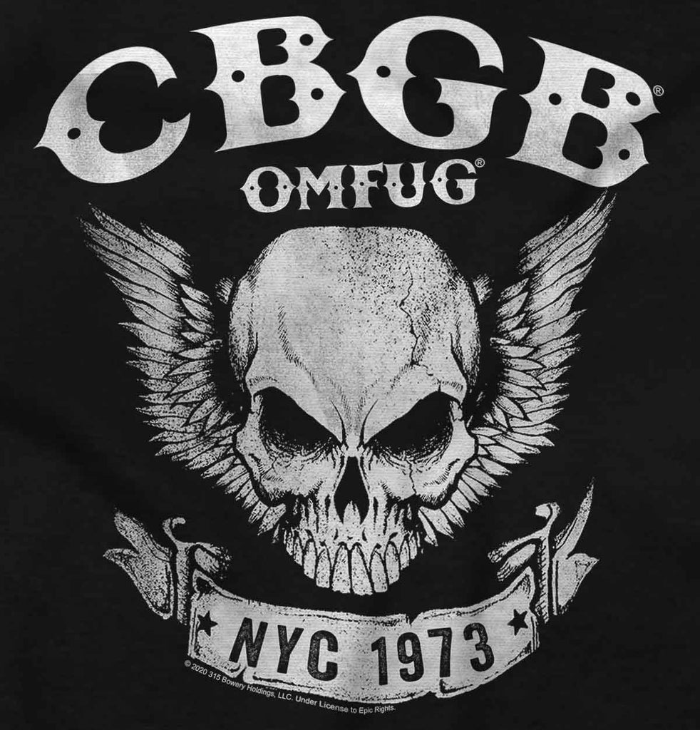 CBGB Skull Infant Baby Bib-Direct To Garment Print-Brisco Baby