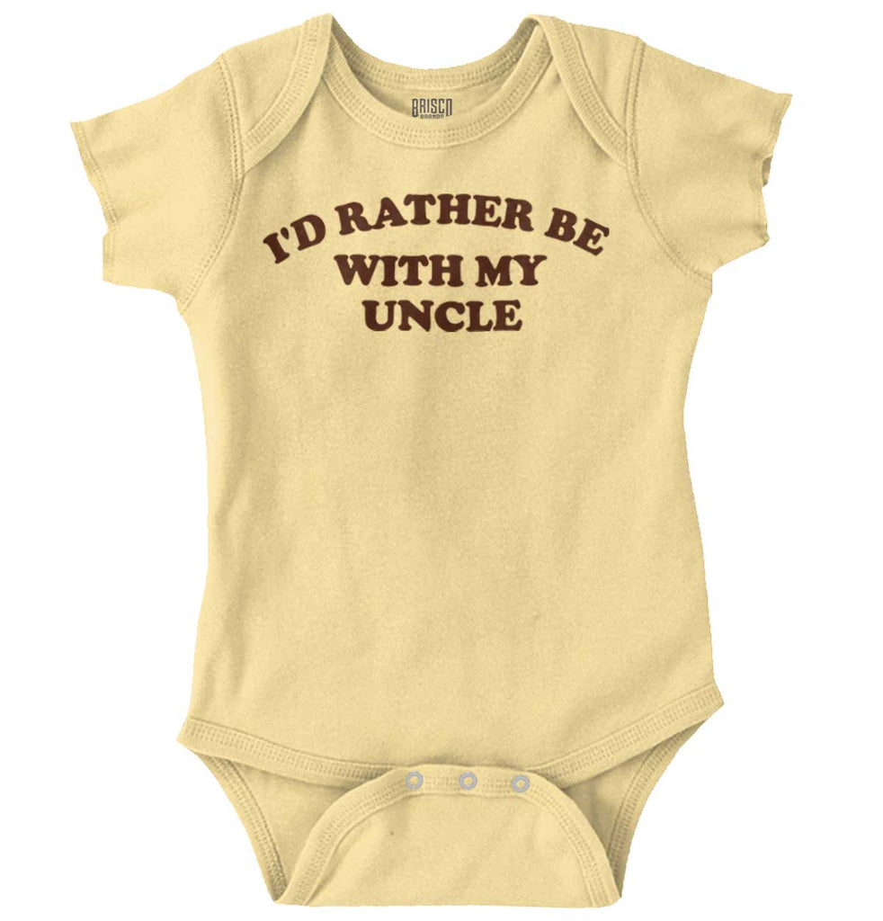 Rather Be With Uncle Romper Bodysuit-Direct To Garment Print-Brisco Baby