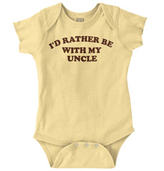 Rather Be With Uncle Romper Bodysuit-Direct To Garment Print-Brisco Baby