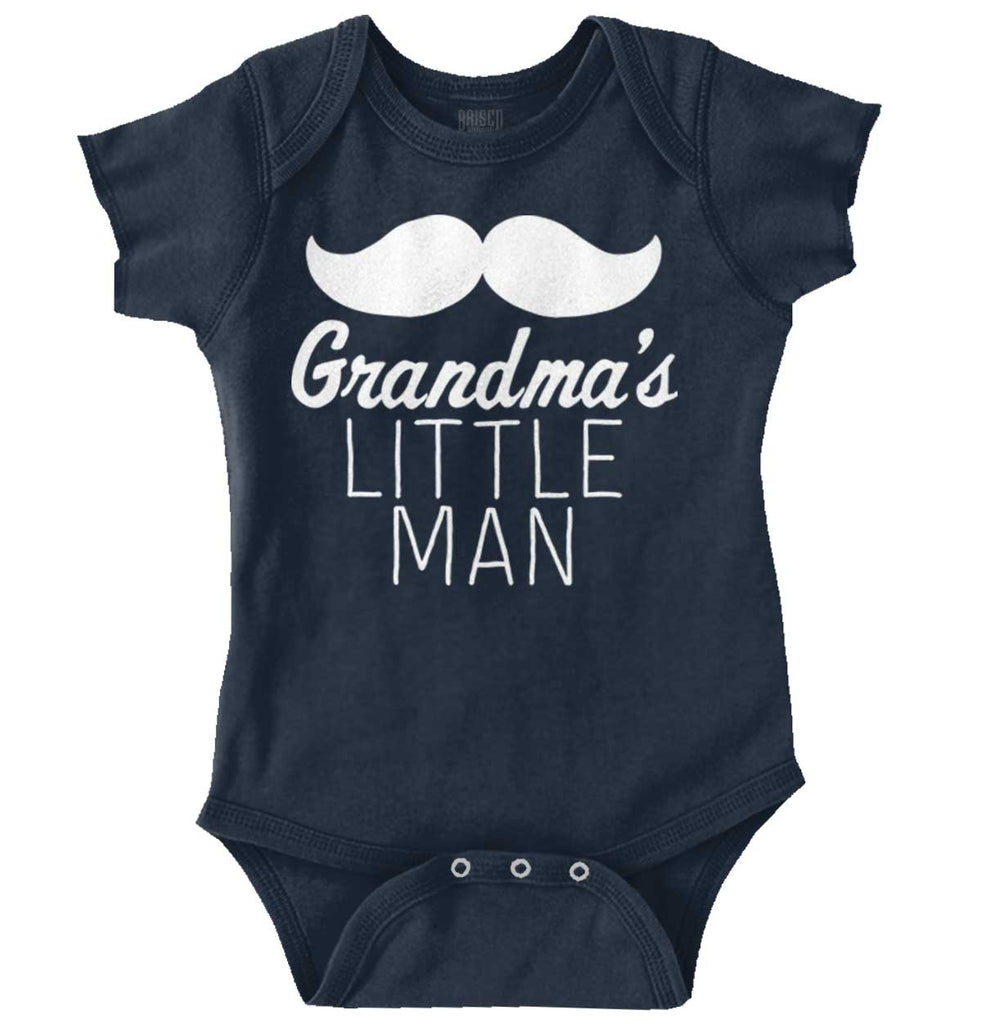 Grandma's Little Man Romper Bodysuit-Direct To Garment Print-Brisco Baby