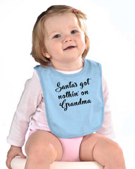 Nothin' On Grandma Infant Baby Bib-Direct To Garment Print-Brisco Baby