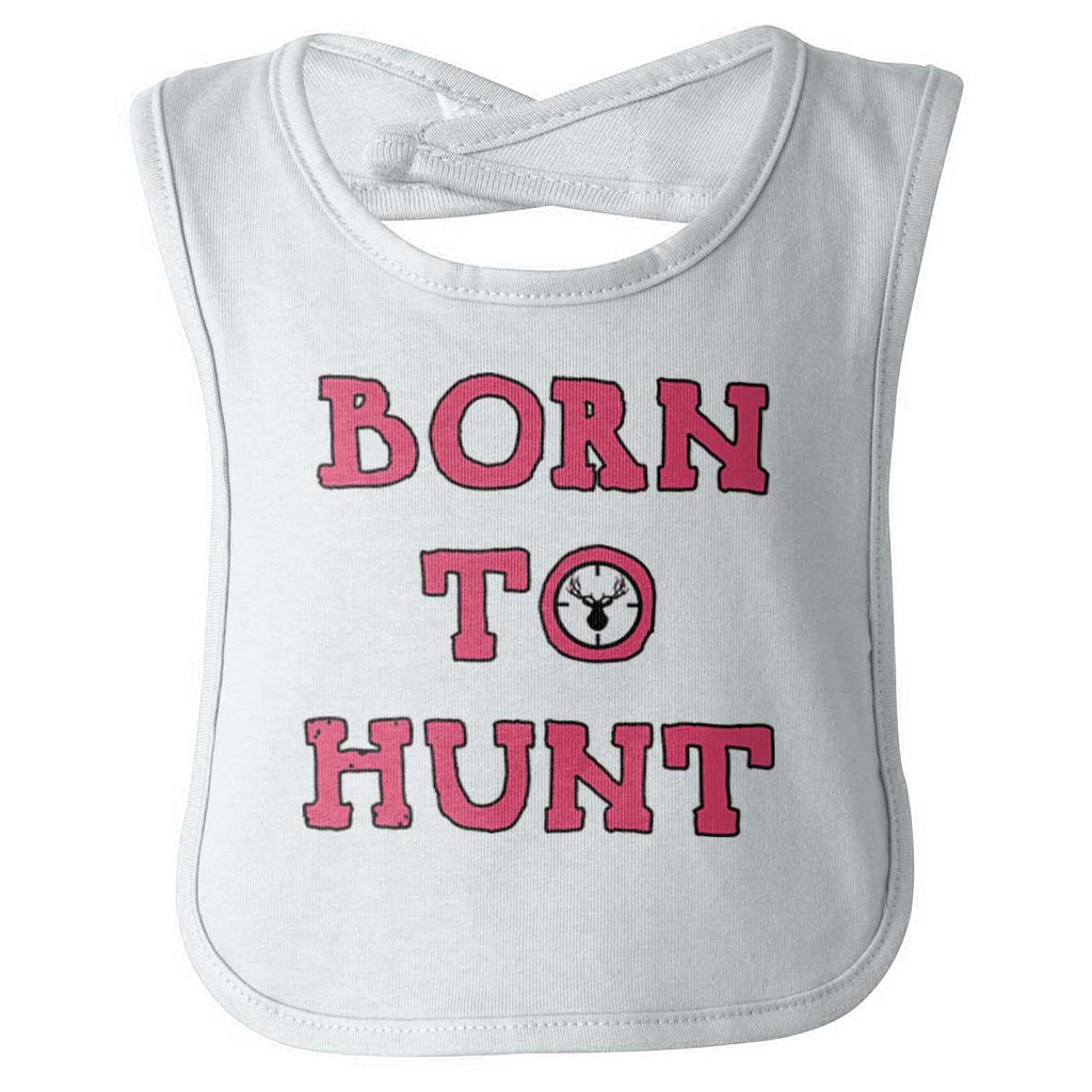 Cute Born To Hunt Deer Infant Baby Bib-Direct To Garment Print-Brisco Baby