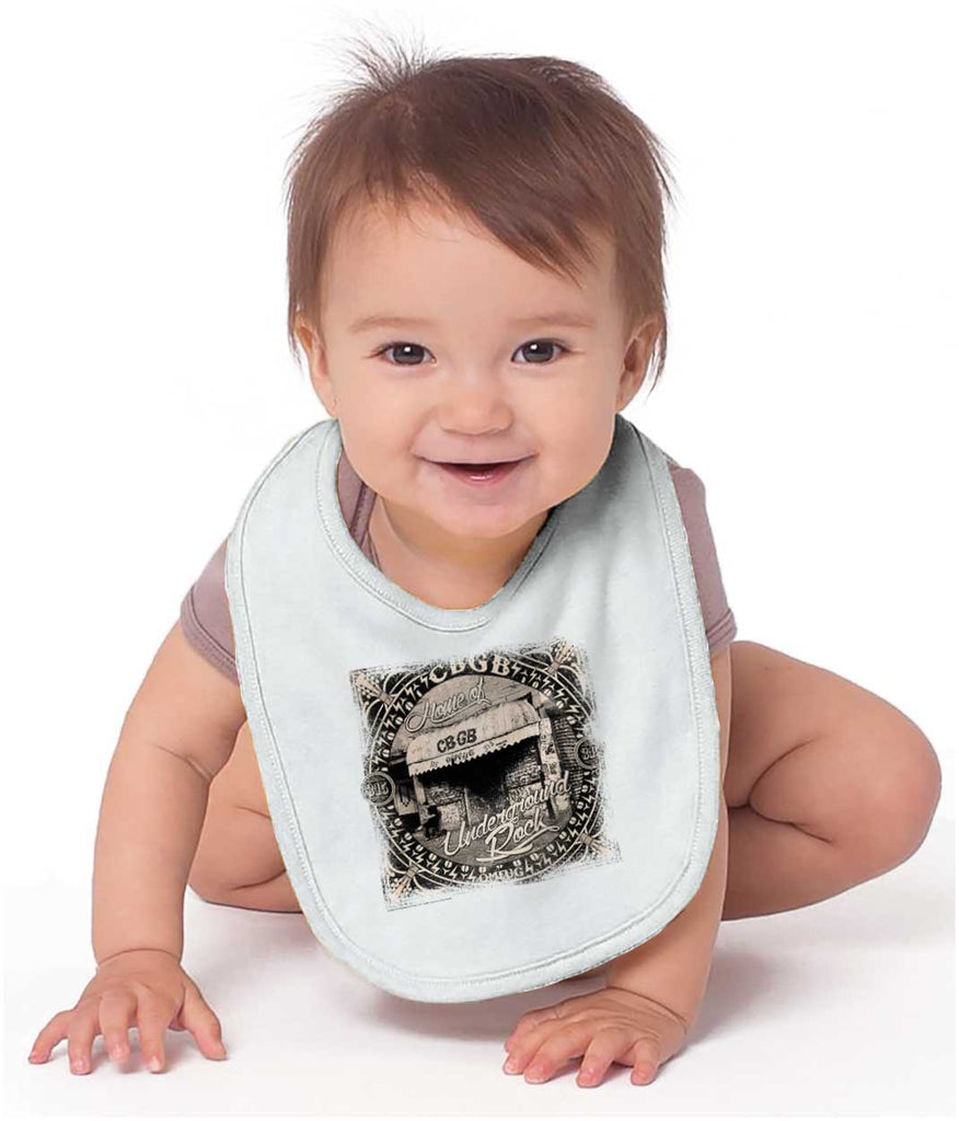 CBGB Photo Infant Baby Bib-Direct To Garment Print-Brisco Baby