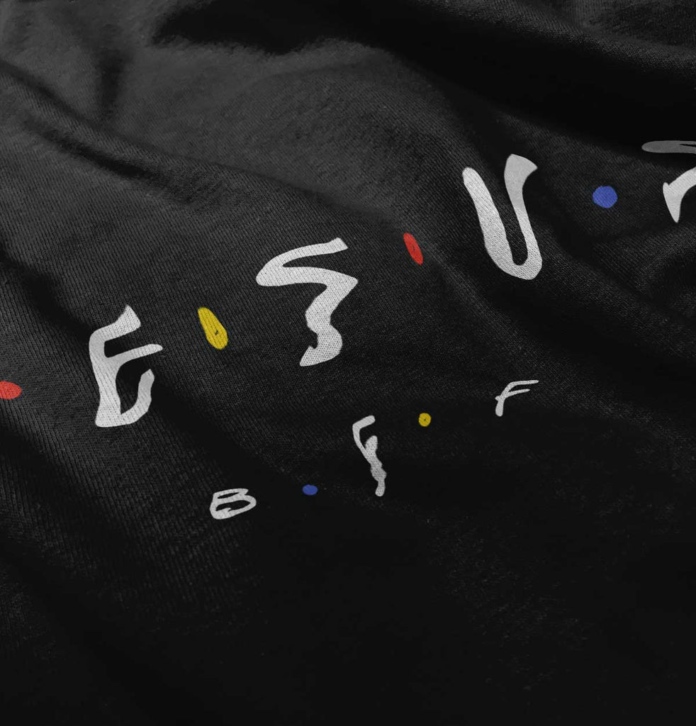 Jesus Christ BFF Toddler Football Jersey Tee-Direct To Garment Print-Brisco Baby