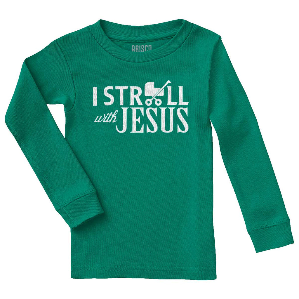 Stroll With Jesus Solid Baby Pajama Top-Direct To Garment Print-Brisco Baby