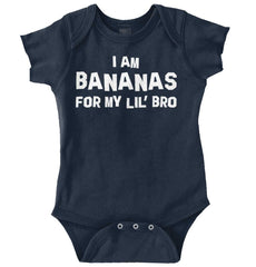 I Am Bananas For My Lil' Bro Romper Bodysuit-Direct To Garment Print-Brisco Baby