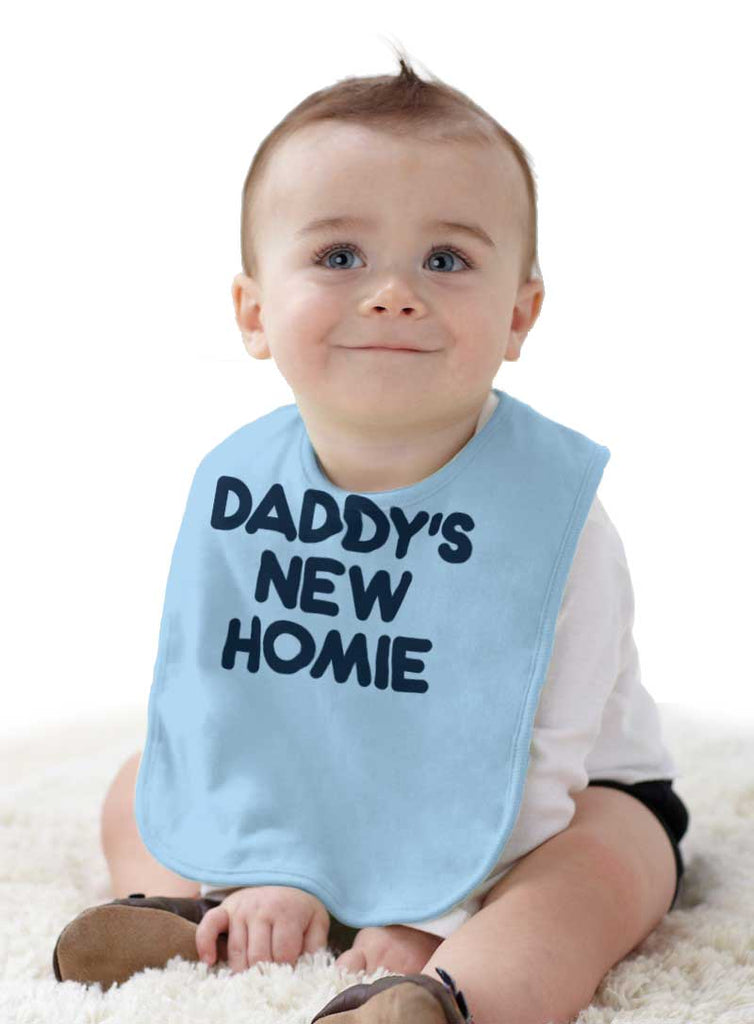 Daddy's New Homie Infant Baby Bib-Direct To Garment Print-Brisco Baby