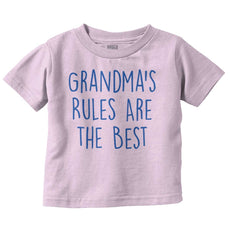 Grandma's Rules Are The Best Infant Toddler T Shirt-Direct To Garment Print-Brisco Baby