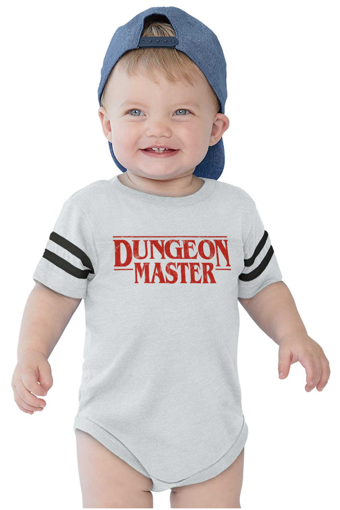 Dungeon Masters TV Show Nerd Football Romper Bodysuit-Direct To Garment Print-Brisco Baby