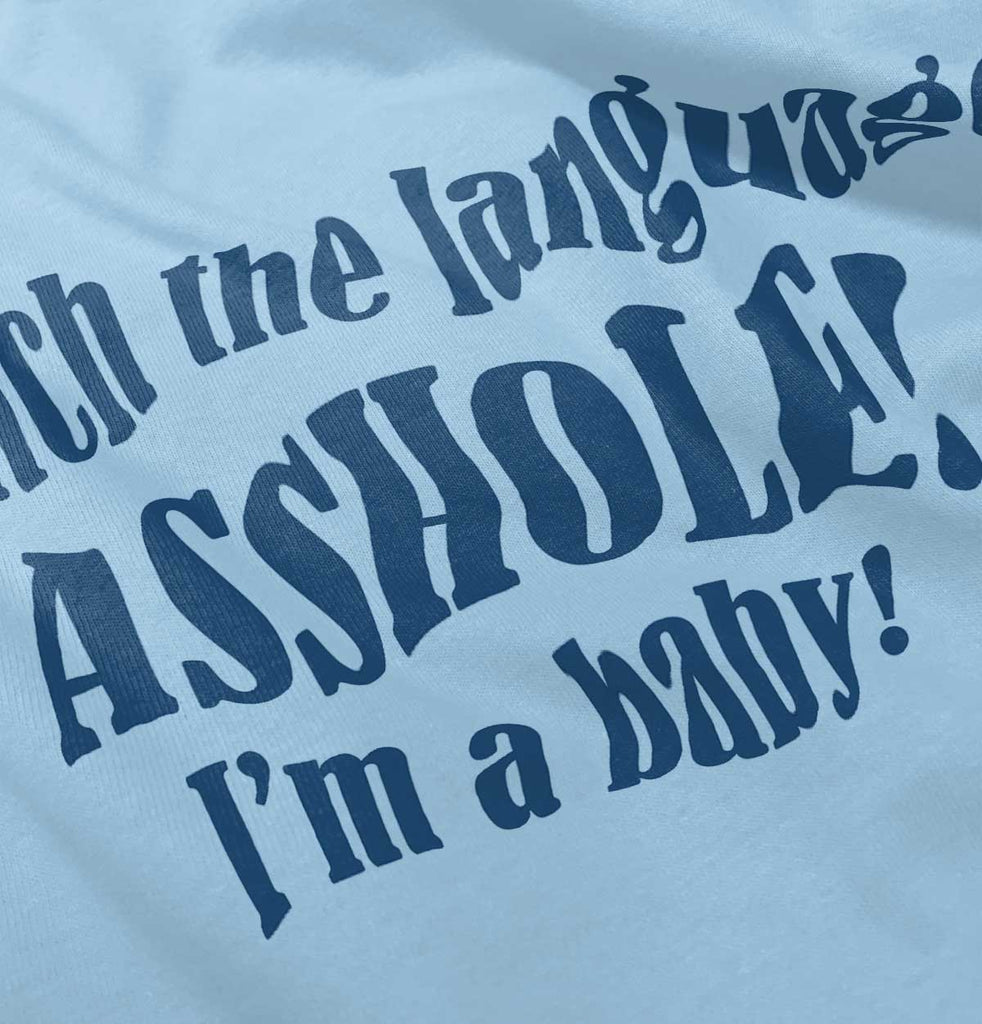 Watch The Language Infant Baby Bib-Direct To Garment Print-Brisco Baby