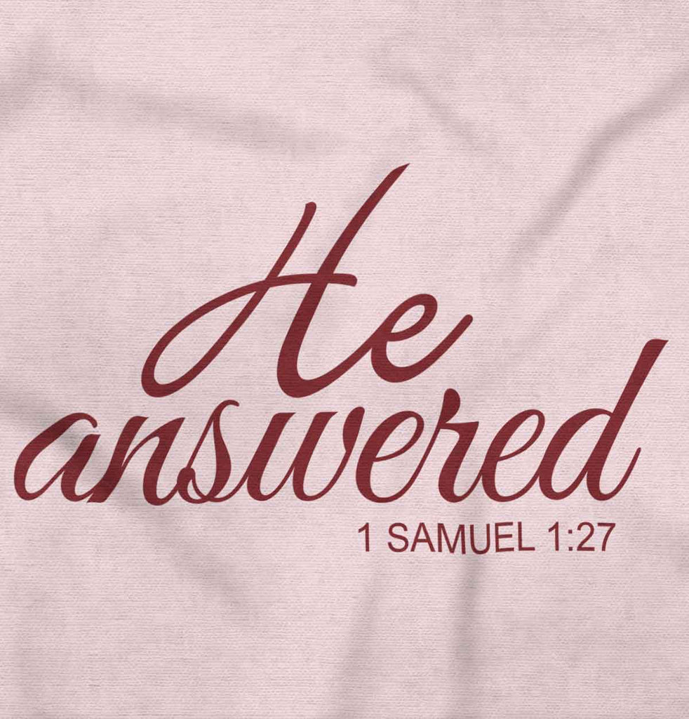 He Answered Baby Ruffled Trim Romper-Direct To Garment Print-Brisco Baby