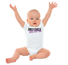Only Child Big Sister Romper Bodysuit-Direct To Garment Print-Brisco Baby