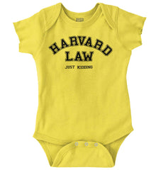 Harvard Law Romper Bodysuit-Direct To Garment Print-Brisco Baby
