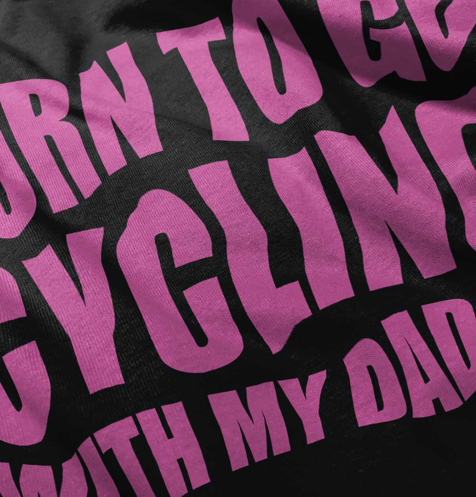 Cycling With Daddy Toddler Ruffled Trim T-Shirt-Direct To Garment Print-Brisco Baby