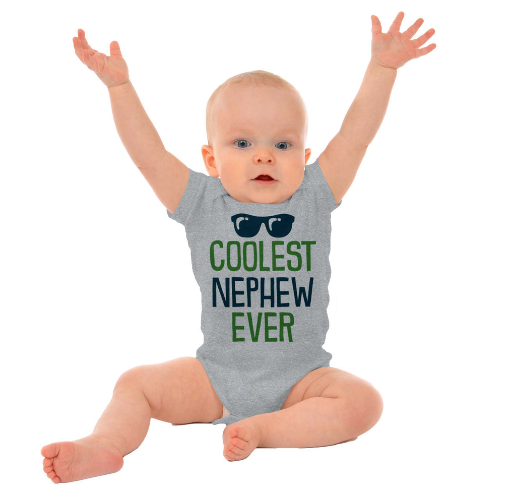 Coolest Nephew Ever Romper Bodysuit-Direct To Garment Print-Brisco Baby