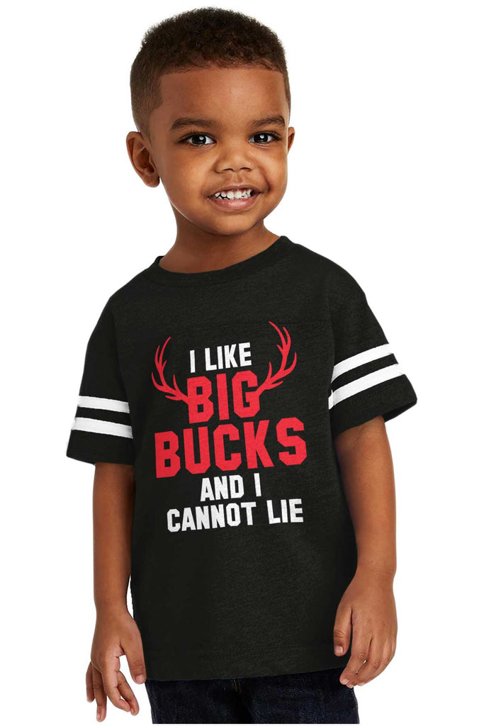 I Like Big Bucks Toddler Football Jersey Tee-Direct To Garment Print-Brisco Baby