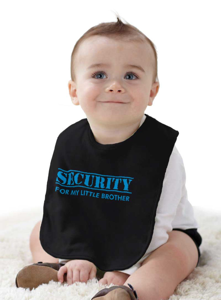 Security For My Little Brother Infant Baby Bib-Direct To Garment Print-Brisco Baby