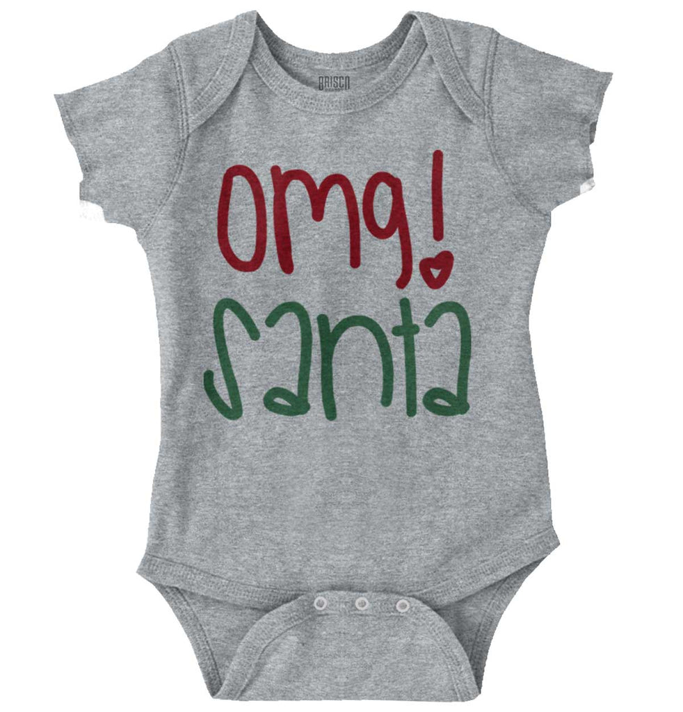 OMG Santa Romper Bodysuit-Direct To Garment Print-Brisco Baby