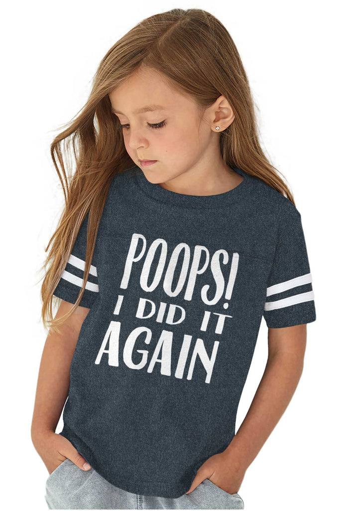 Poops I Did It Again Toddler Football Jersey Tee-Direct To Garment Print-Brisco Baby