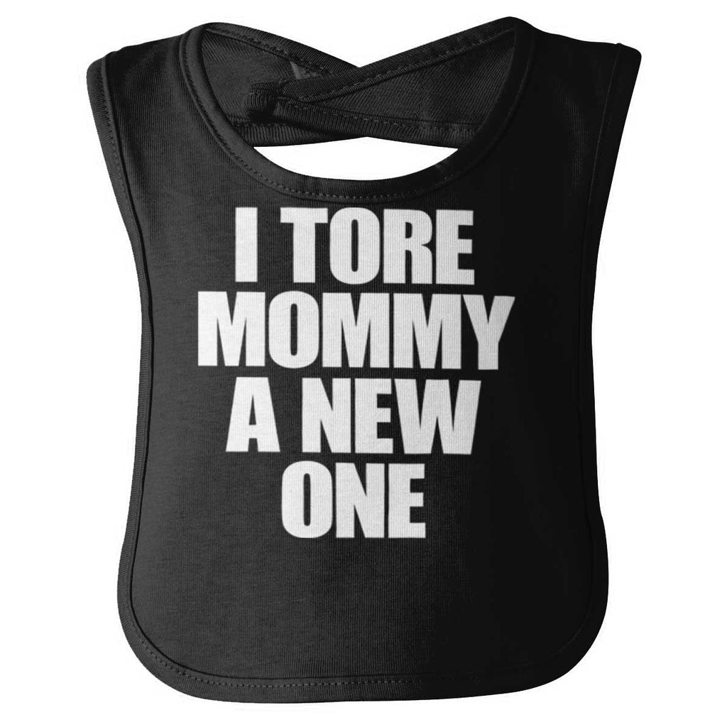Tore Mommy A New One Infant Baby Bib-Direct To Garment Print-Brisco Baby